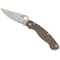 Spyderco 2024 Spyderco Reveal 14, Military 2 Brown Canvas Micarta Cpm Cru-Wear, Plain Edge SPY-C36MPCW2 - alternate 3